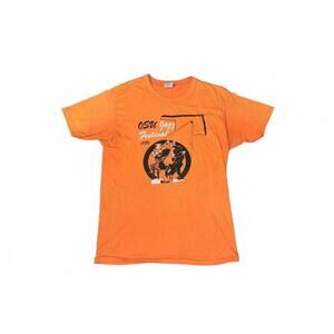 VTG 80s Oklahoma State University 1980 Jazz Festival Tee XL X-Large Orange Retro